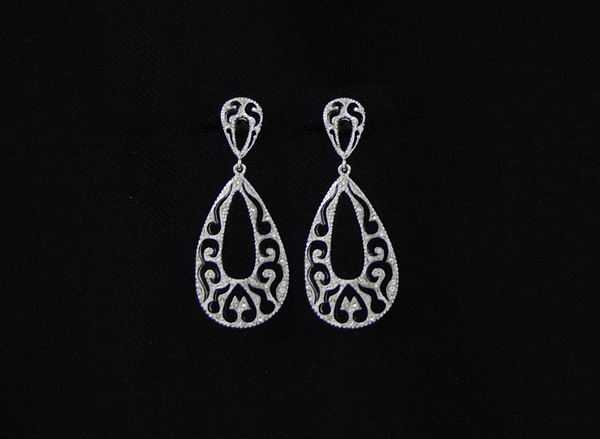 Rhodium Earrings for Bride with Swarovski Crystals ref. 51410